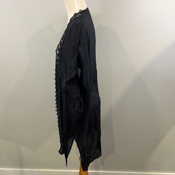 NWOT MELROSE & MARKET Black Lace Detailed Open Cardigan (O/S) - Picture 4 of 7